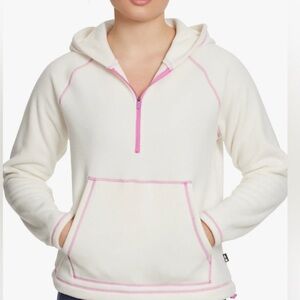 Bass Outdoor White and Pink Fleece Hoodie